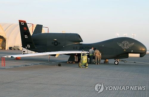 미 무인정찰기 RQ-4 글로벌호크[미국 국방부 제공]